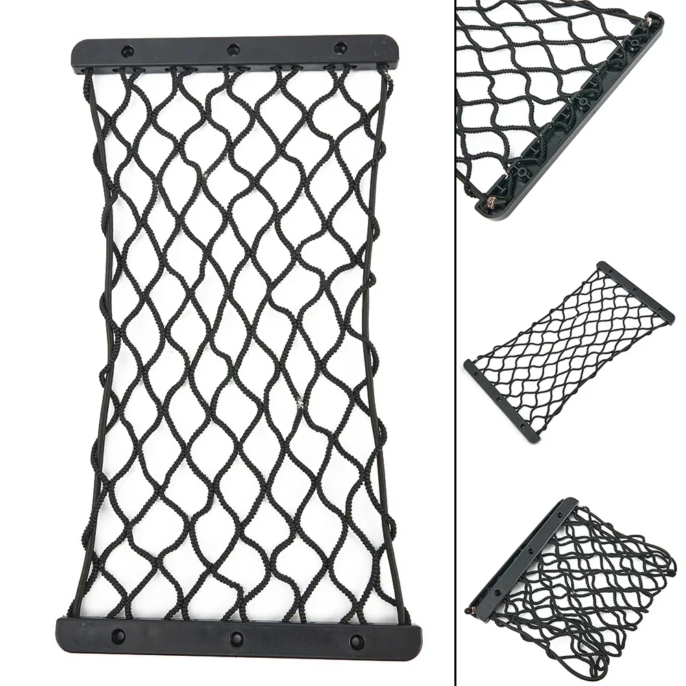 35*18.5cm Black Organizer Mounting Pocket Storage Mesh Nylon Rear Trunk Elastic Fire Extinguisher Luggage Cargo