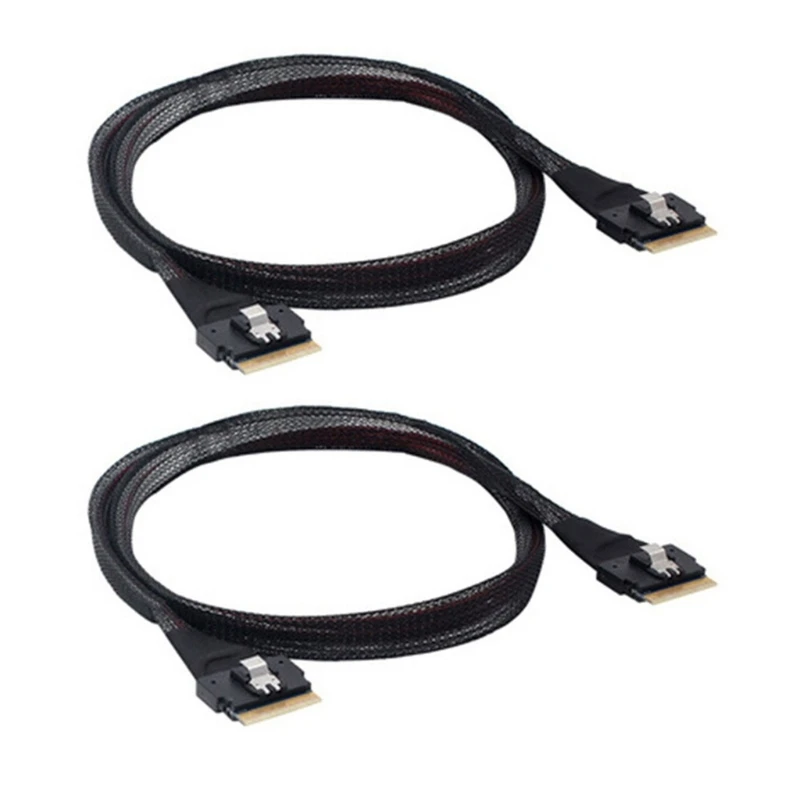 

SFF-8654 8i 74pin Host To SFF-8654 74Pin SAS4.0 Targets Cable Male Connector 24Gbps Extension Cable for Server C1FD