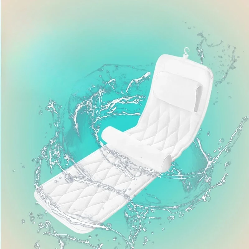 

‌ 4D нескользящий коврик для ванны с подушкой - утолщенный водонепроницаемый коврик для ванны, подушка для поддержки шеи, защита от падения, экологически чистый чехол на сиденье