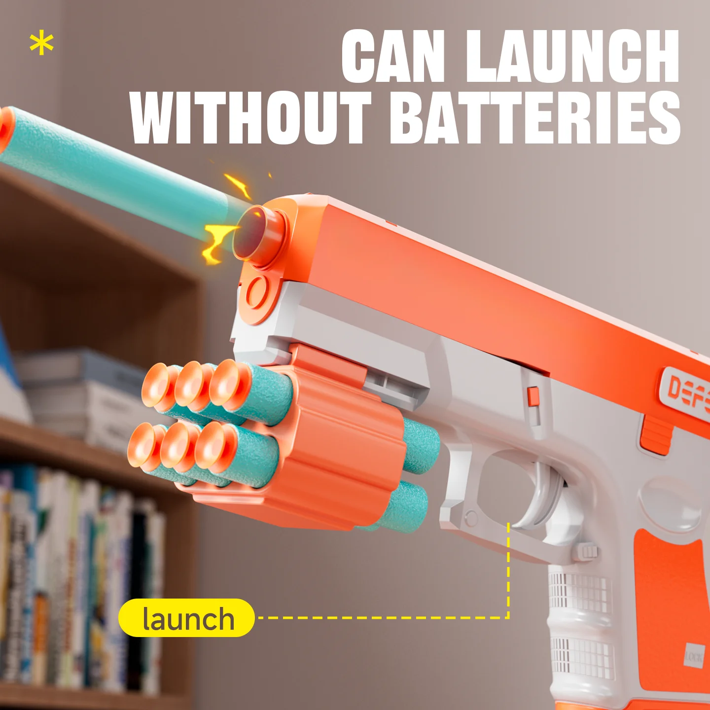 Kinderfeestwerper Miniatuurornamenten Automatisch schuimpistool met schietdoel Realistisch handmatig binnenkamerdecor