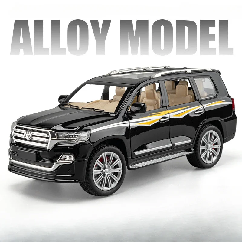 Diecast 1:24 Simulation Toyota Land Curiser Alloy Car Model Metal SUV Toys Vehicles Collective Home Decor Boys Toys Voiture