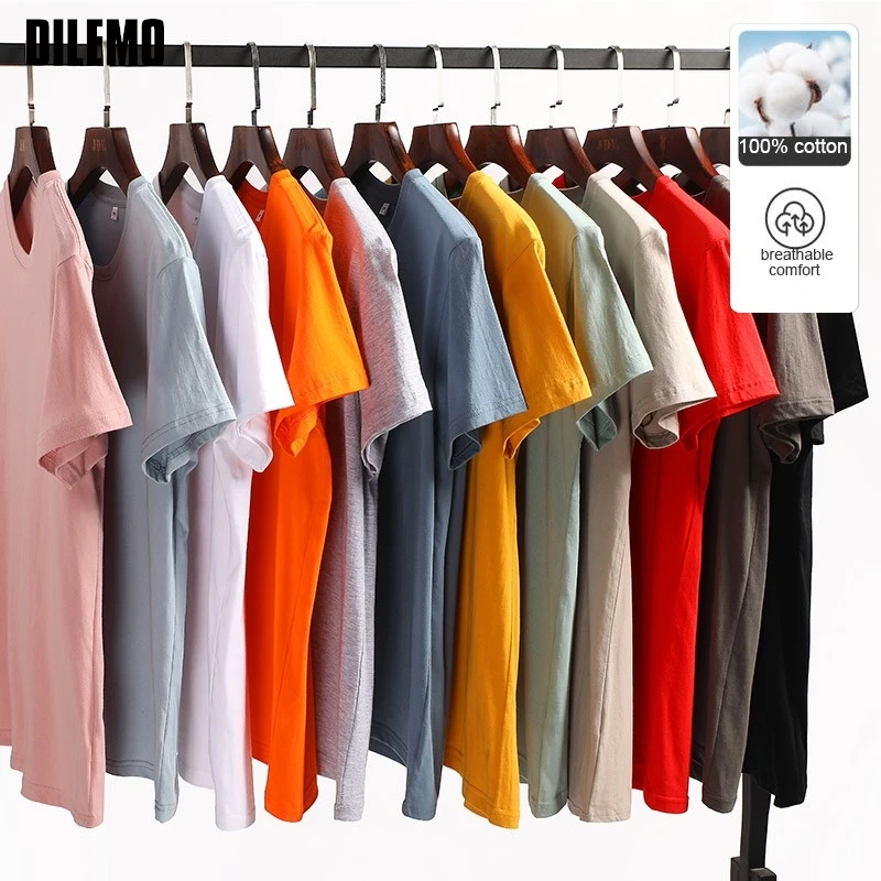 

100 % Cotton Soft New Summer Man Tshirts High Quality Brand Tops Plain Korean Classic Short Sleeve Casual Fashion Men Clothes