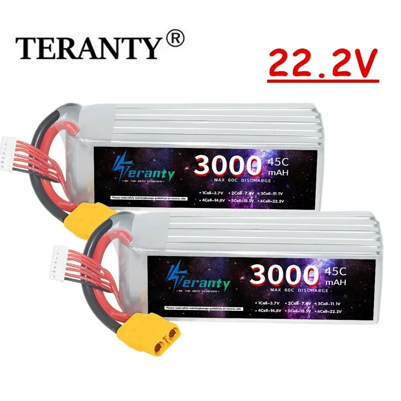 1/2PCS 6S Lipo Battery 3000mAh Racing Drone 45C 22.2V XT60 Plug Deans T XT90 For RC Quadcopter Helicopter UAV Aircraft Batteries