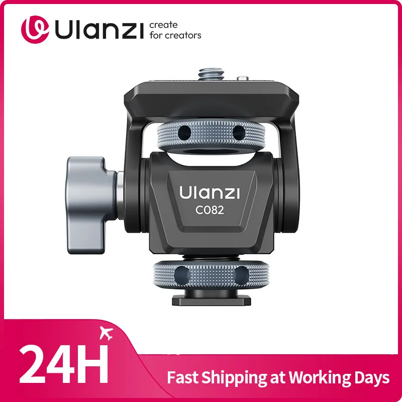 Ulanzi C082 قابل للتعديل التخميد الكرة تحميل الرأس 3 كجم للكاميرا ترايبود ملء الضوء مع الحذاء البارد جبل 1/4 ''ثقب المسمار 180 ° إمالة #1