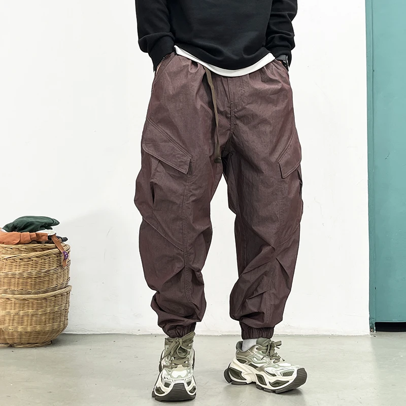 Pantaloni cargo coreani Techwear Uomo Primavera Estate Quick Dry Leggero Streetwear Casual Loose Fit Pantaloni affusolati Hip Hop Trendy