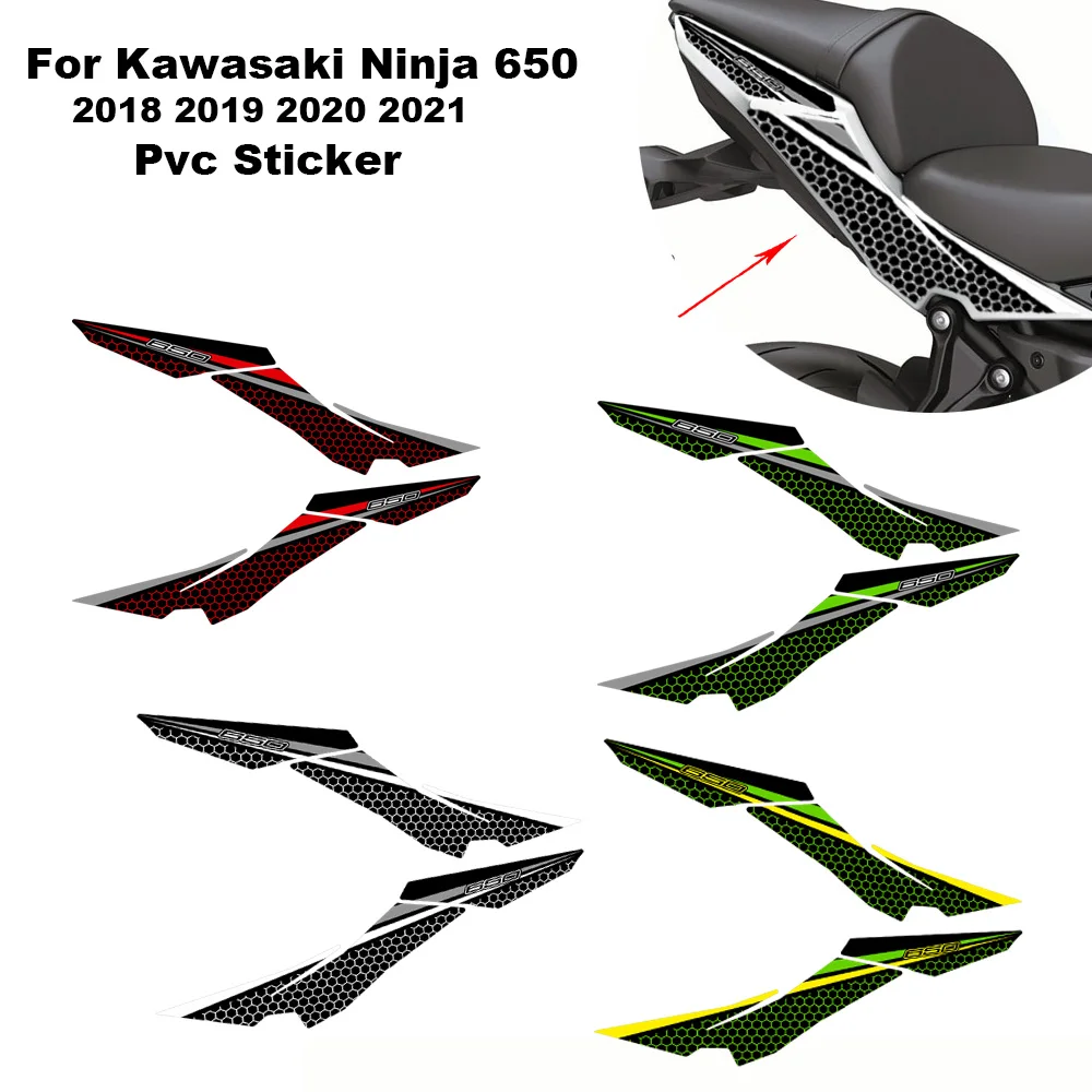 For Kawasaki Ninja 650 Ninja650 MotoTank Pad Cap Front Mudguard Fender Handguards Protector Stickers Tank Pad Decals 2018 - 2021