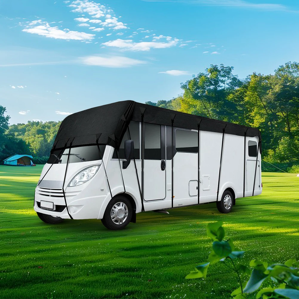 

8.5x3m RV Roof Cover 210D Oxford Cloth Caravan Roof Cover Weather-Resistant Caravan Rooftop Tarpaulin for RV Travel Car Supplies