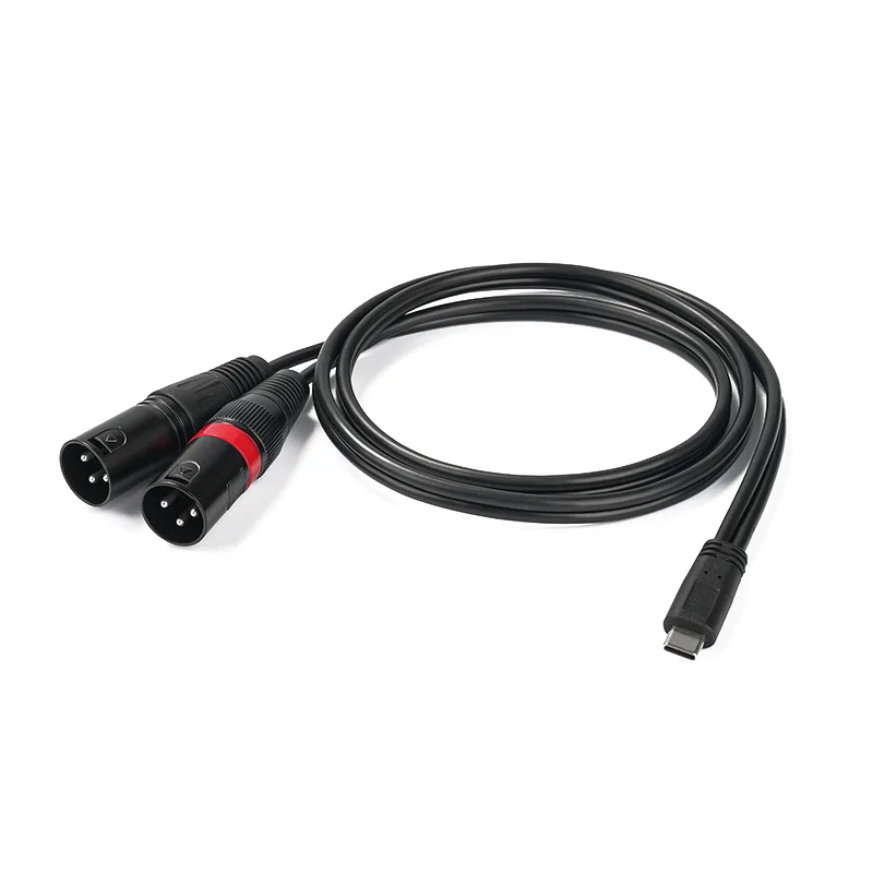 USB C to Dual XLR Male Audio Cable,USB C to 2 XLR Male Stereo Power Amplifier Cable,Mobile Phone USB  Connection Active Speaker