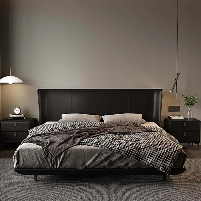 

Elastic High End Double Bed European Soft Wood Modern Luxury Queen Beds Bedroom Twin Upholstered Camas De Dormitorio Furniture