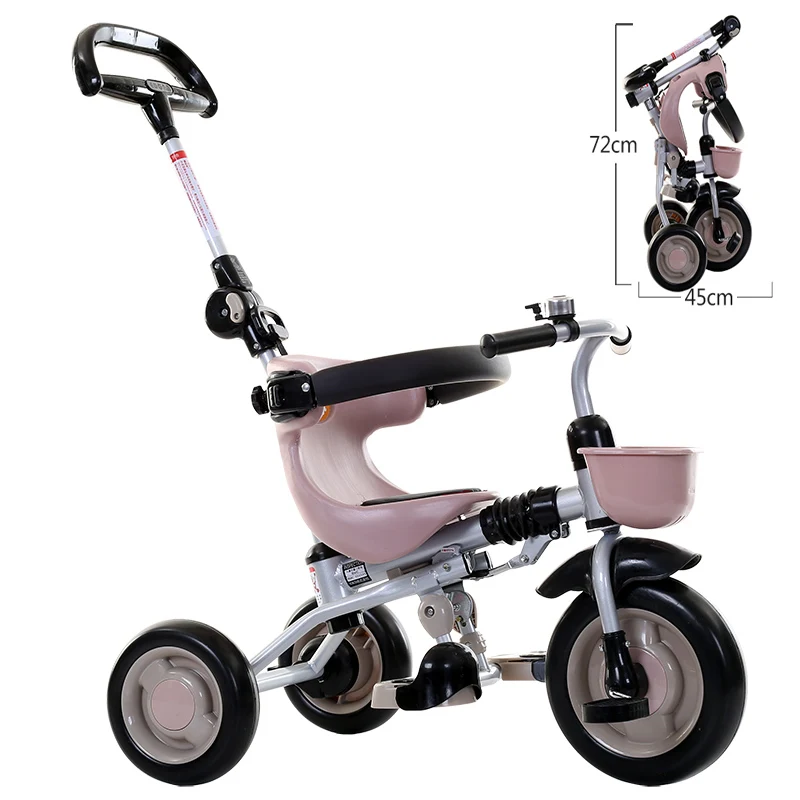 

EVA Solid Wheel Baby Tricycle, One Button Fold, Child Walker, Adjust Handle Bar & Pedal