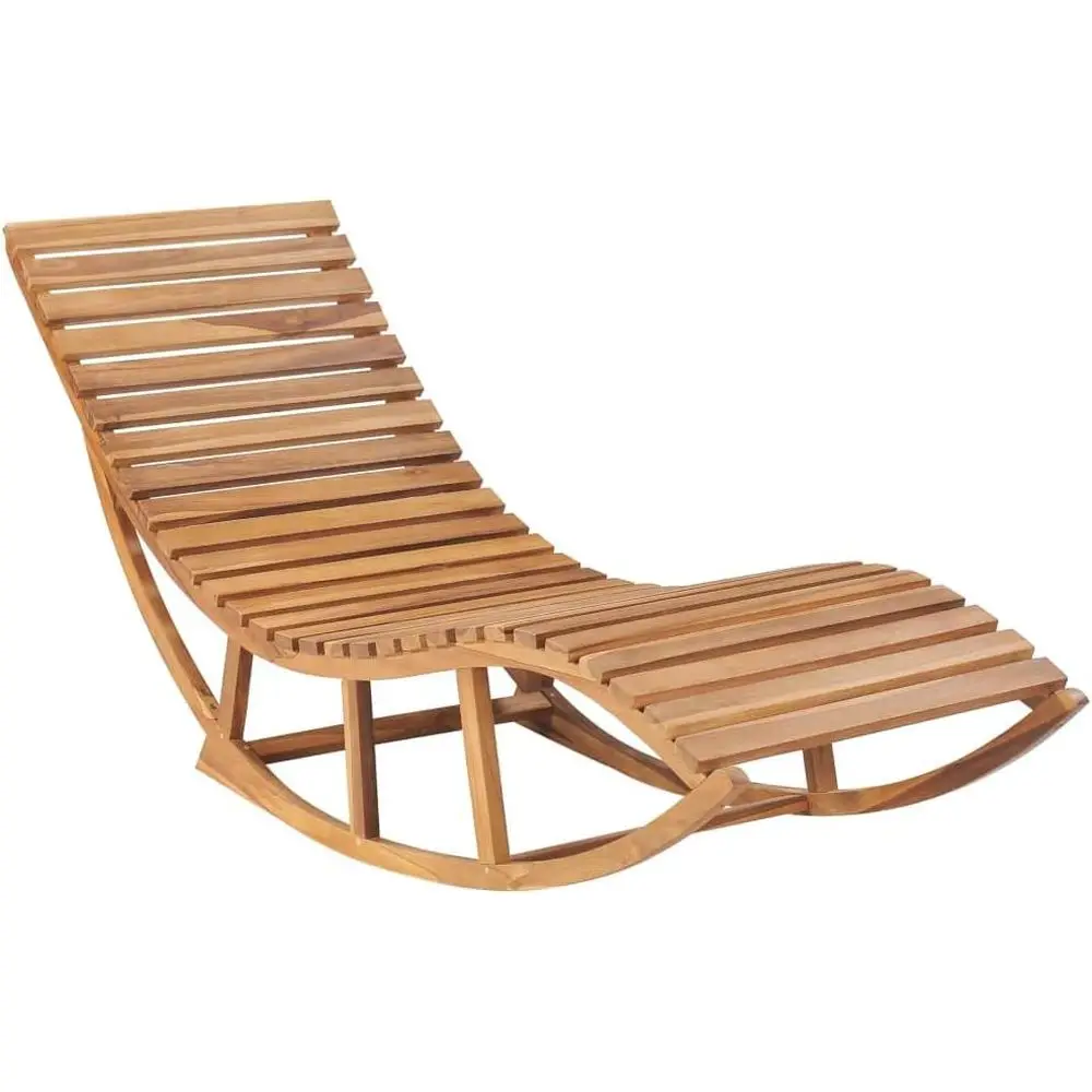 

Шезлонг-качалка из тика для улицы, кресло-шезлонг для патио, садовая мебель для зоны у бассейна, 23.6x70.9x28.7