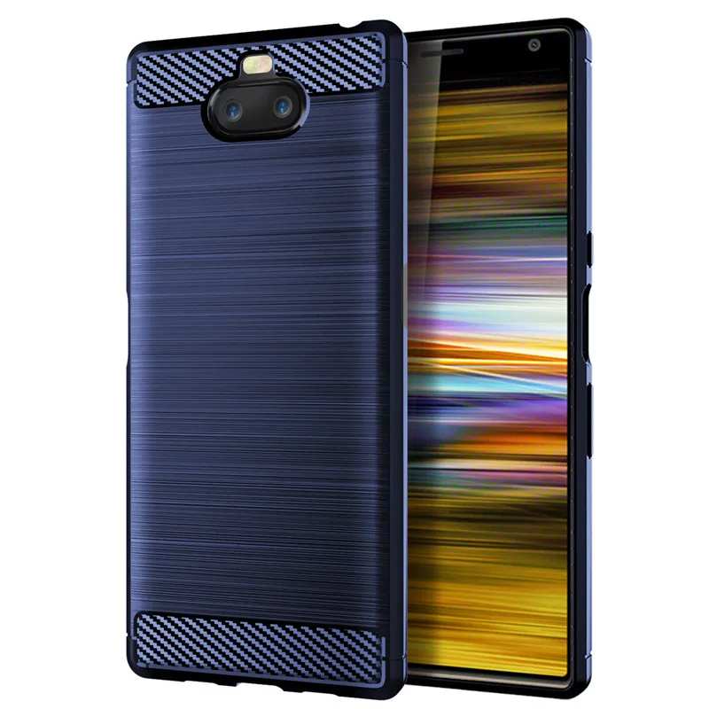 

Shockproof Silicone Case for Sony Xperia XA3 Ultra Brushed Carbon Fiber Phone Case for Sony xperia xa3 ultra Soft Back Cover
