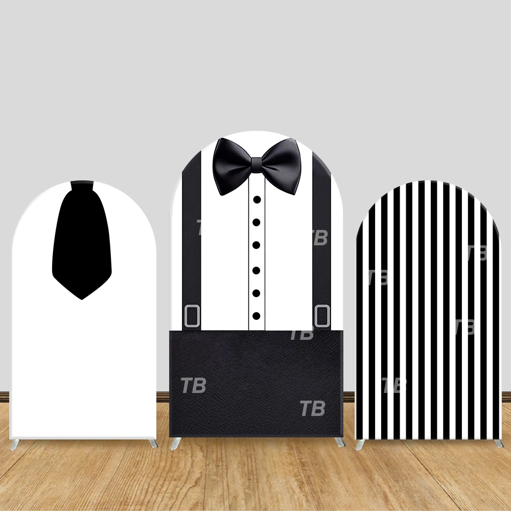 

Formal Suit Style Arch Backdrop Cover Elegant Stylish Scene For Kids Birthday Baby Shower Photo Booth Decor Background