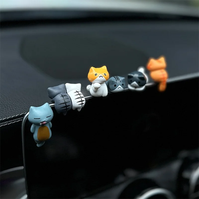 زخارف القط المحظوظ لوحدة التحكم المركزية في لوحة القيادة للسيارة ، راتنج لطيف ، Maneki-Neko ، داخل السيارة ، ملحقات ديكور تصنعها بنفسك