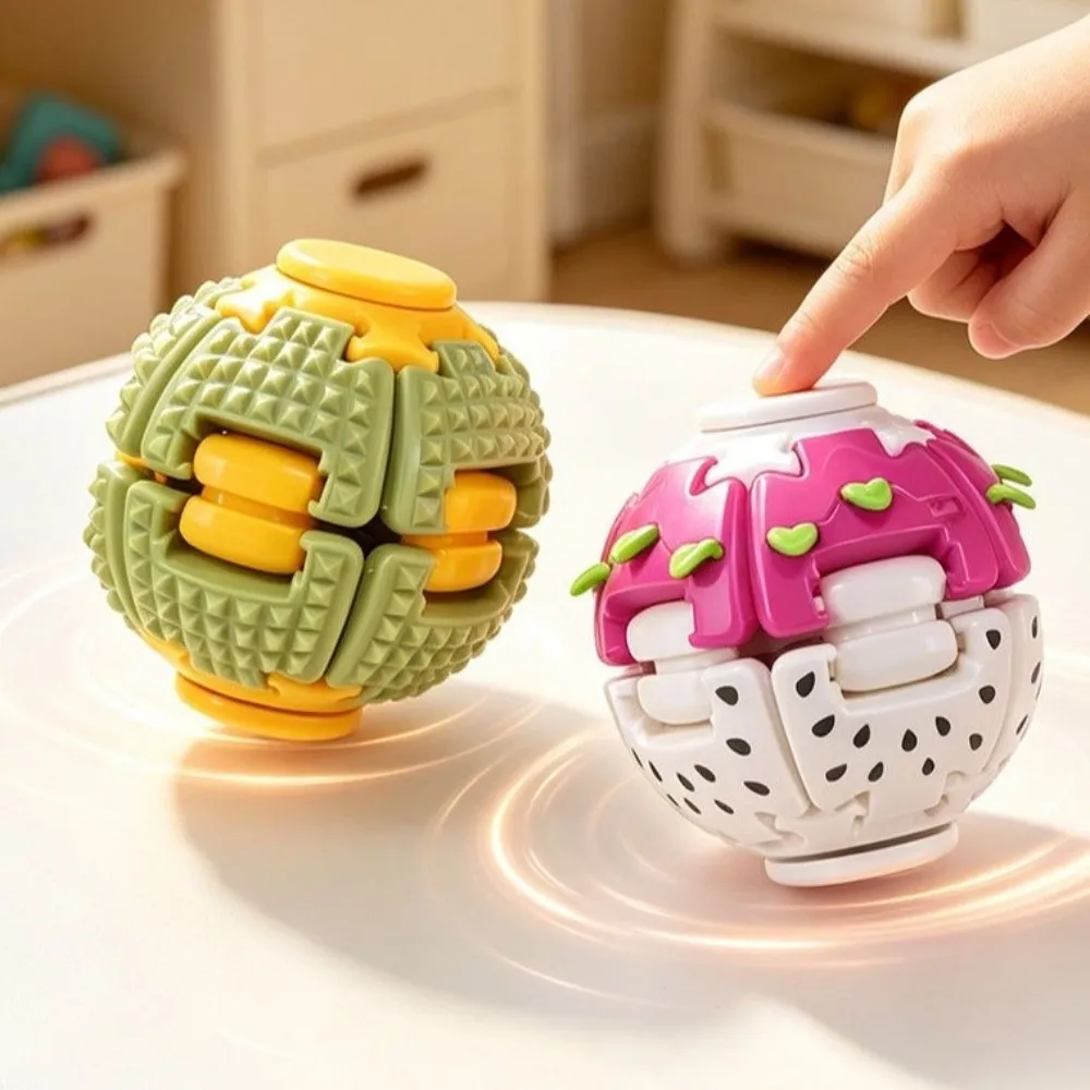 Creative Fruit Shape 3D Printed Ball Stress Relief Antistress Press Rotate Ball Desk Ornament Party Gift Fidgets Ball Birthday