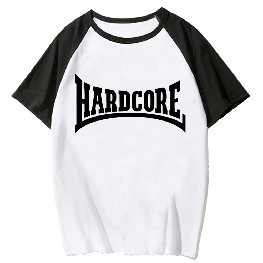 Hardcore Tee women Y2K graphic tee patterned top female graphic streetwear manga clothing