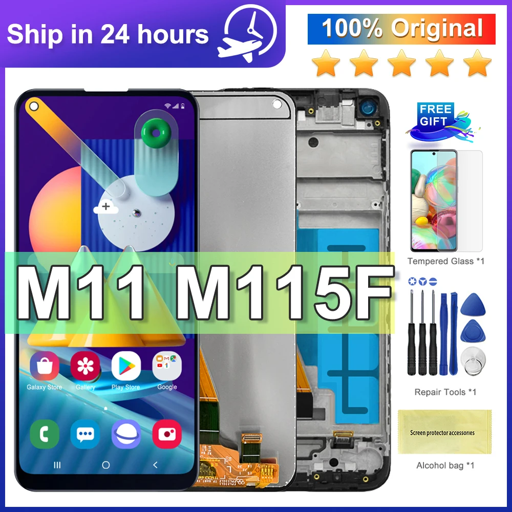 Оригинальный ЖК-дисплей Samsung Galaxy M11 с емкостным сенсорным экраном и дигитайзером в сборе