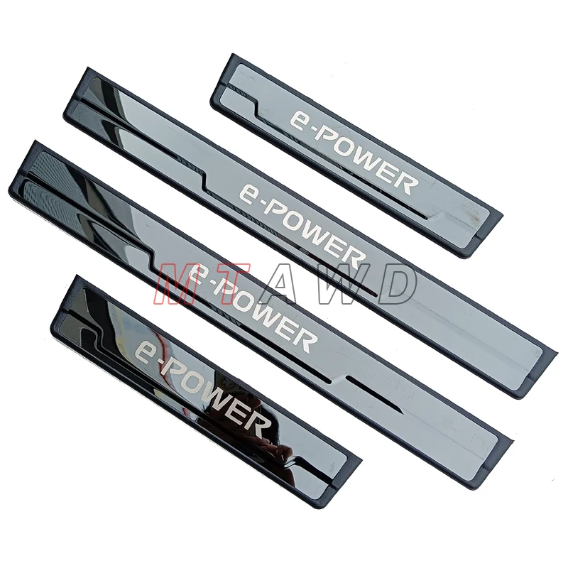 

For Nissan X-Trail T33 Qashqai J12 E-POWER 2022-2024 Stainless Chrome Car Door Sill Kick Plate Guard Pedal Pad Protector Styling