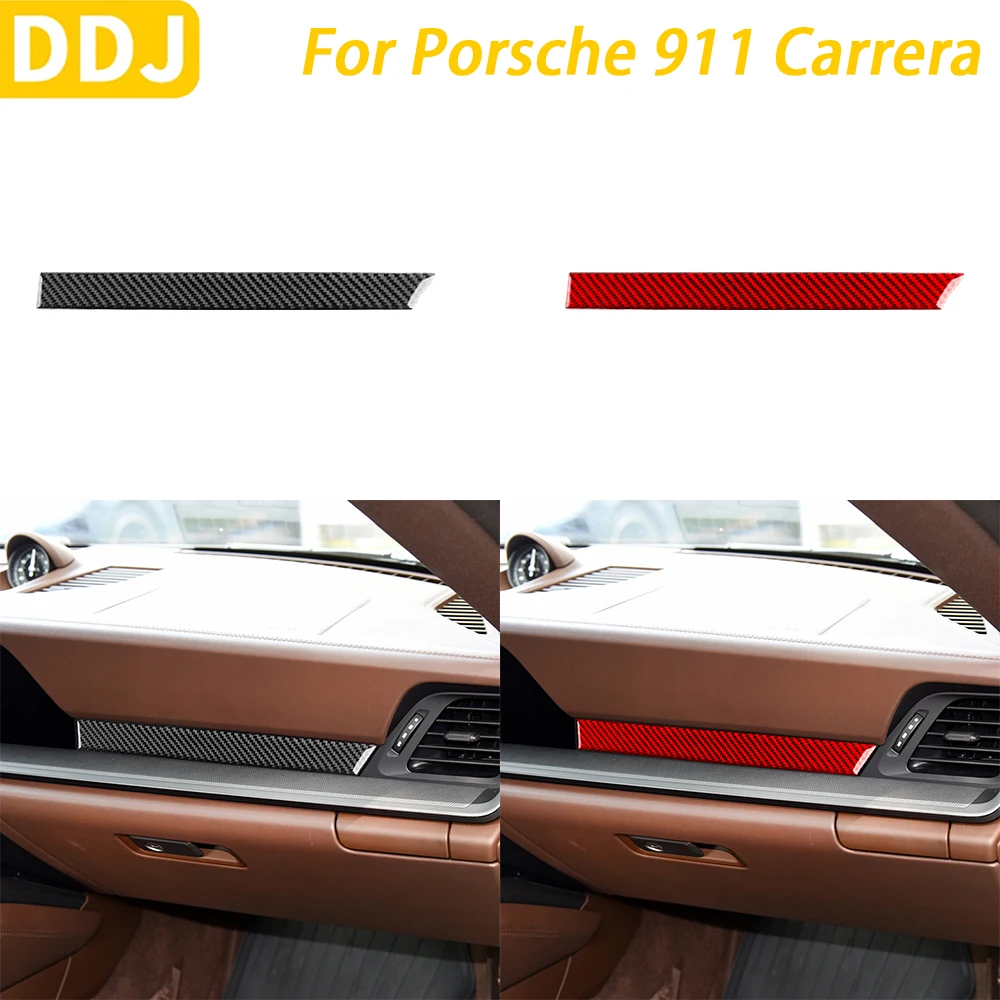 

For Porsche 911 992 Carrera 2019-2024 Carbon Fiber Co-pilot Dashboard Panel Decorative Strips Car Interior Accessories Sticker