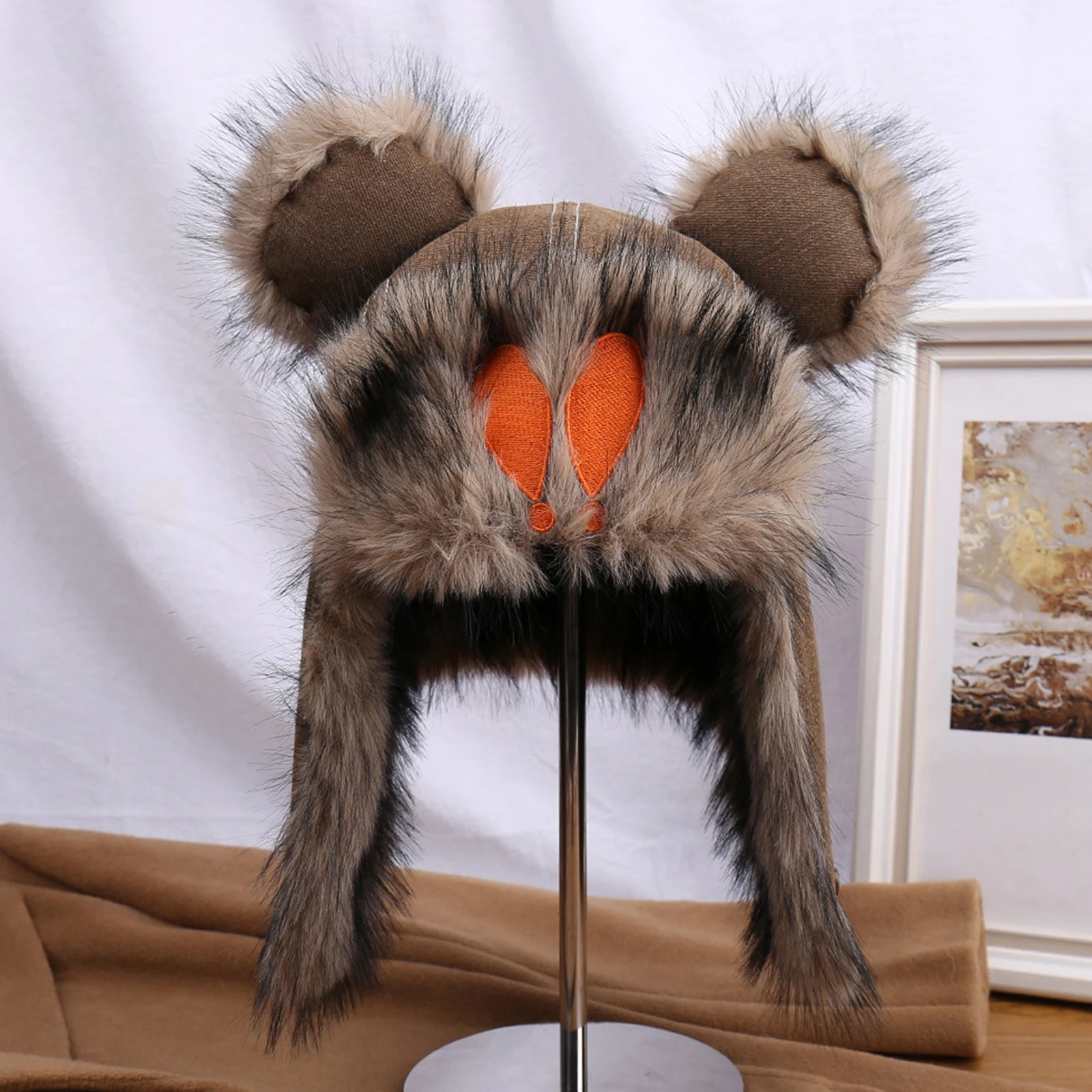 Women Men Winter Hat with Earflaps Fashionable Cute Outdoor Trapper Caps with Ears for Skiing Cycling