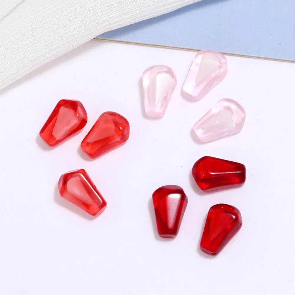 10Pcs Resin Cute Red Fruit Pomegranate Seed Pendants For DIY Fashion Earrings Necklace Jewelry Making Material Accessories