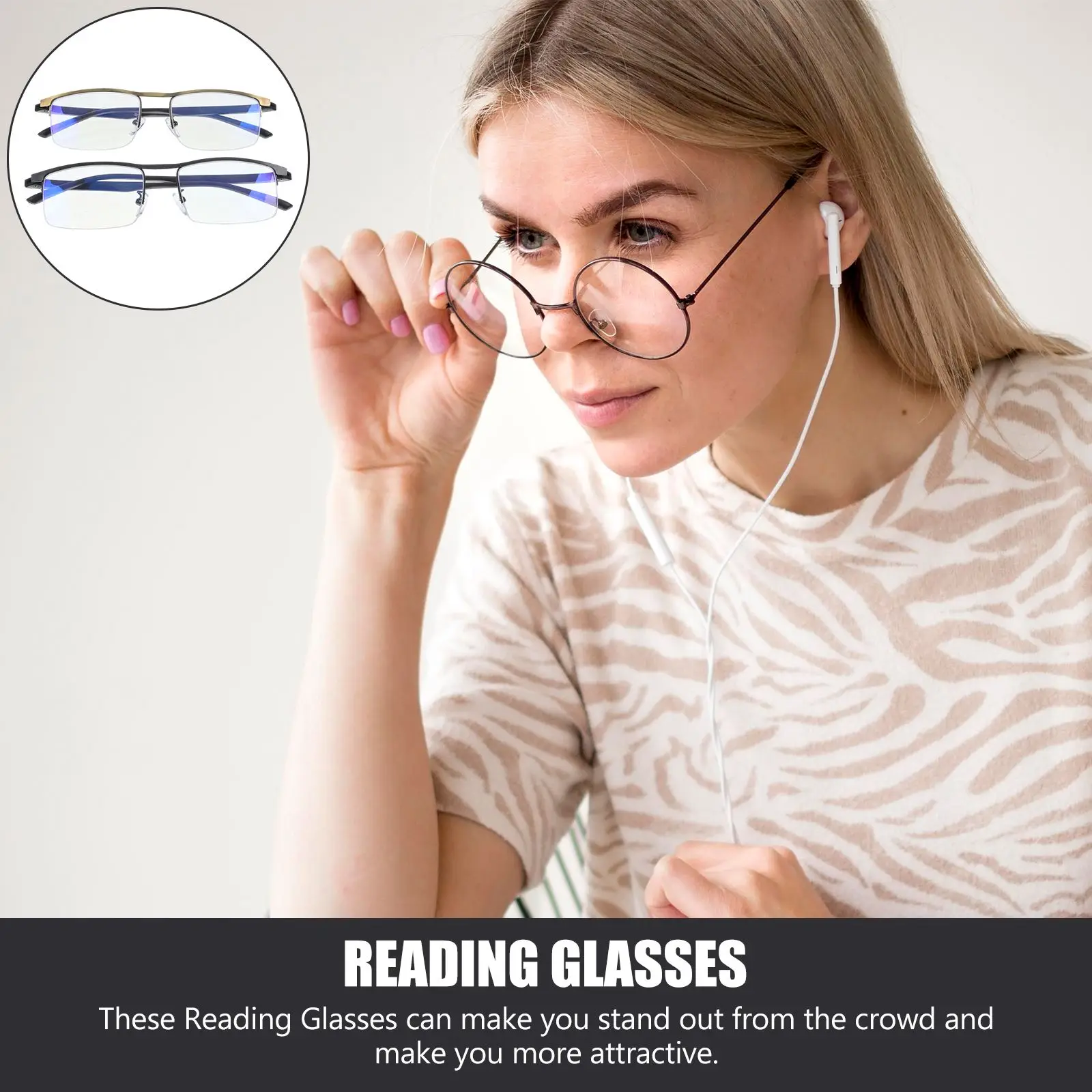 2pcs Reader Glasses Portable Alloy Business Reading Glasses Household Magnifying Eyeglass Retro old people Hyperopia Eyeglasses