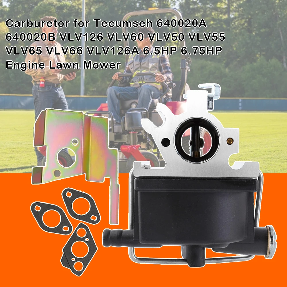 640020 Carburetor with Air Filter Replacement for Tecumseh 640020A 640020B VLV126 VLV60 VLV50 VLV55 VLV65 VLV66 Engine Lawn Mowe
