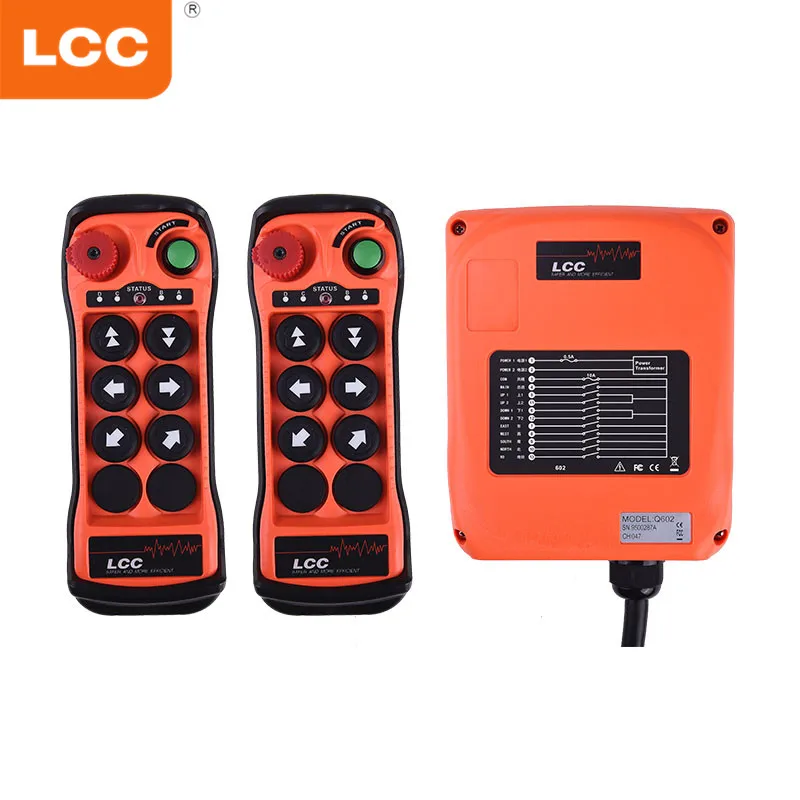 LCC Q602 Industrial Remote Radio Control Crane Lift Hoist Controller 2 Double Speed Buttons and 4 Single Speed Buttons Switch