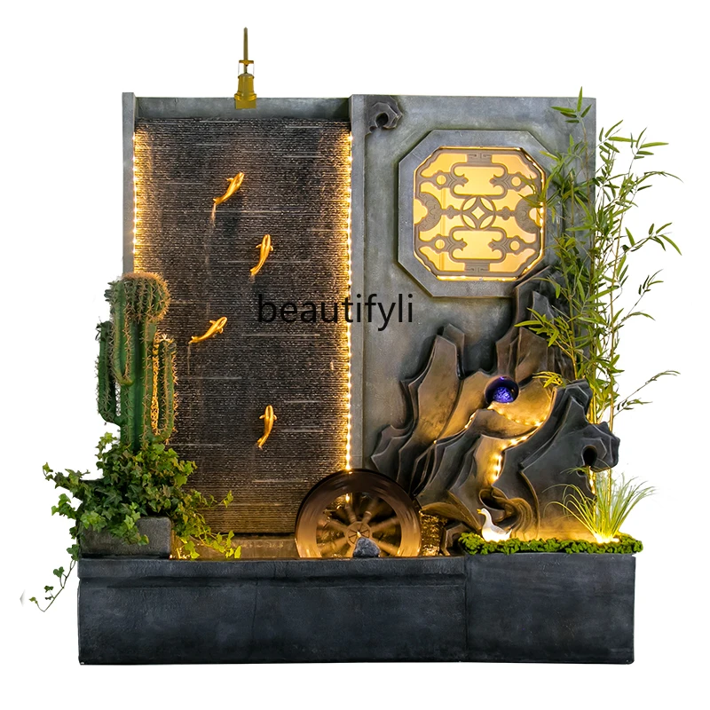

Rockery Flowing Water Wall Water Curtain Wall Screen Landscape Decoration Living Room Company Club Window Ornament