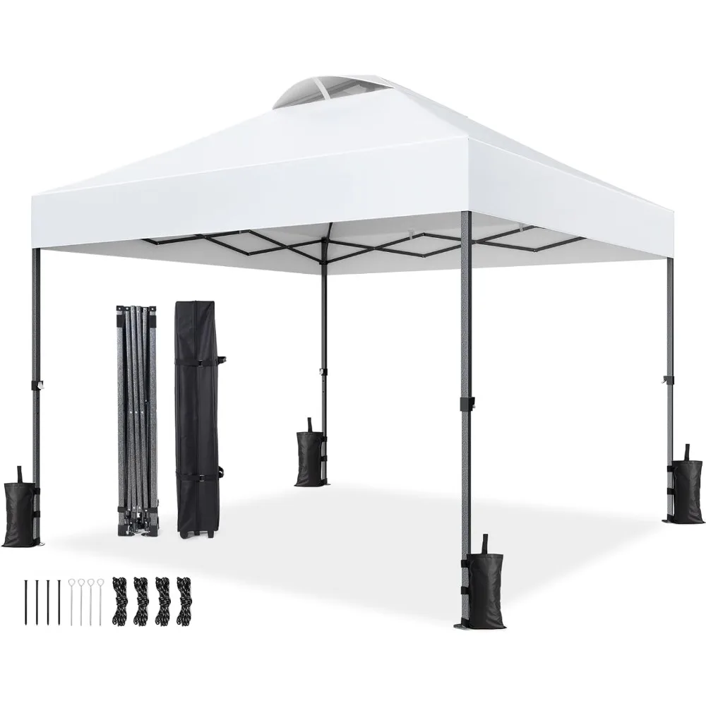 

10x10Portable Canopy One Push Setup Easy Up Patio Tent Outdoor Instant Sun Shade Gazebo with Wheeled BagUV-Resistant Waterproof
