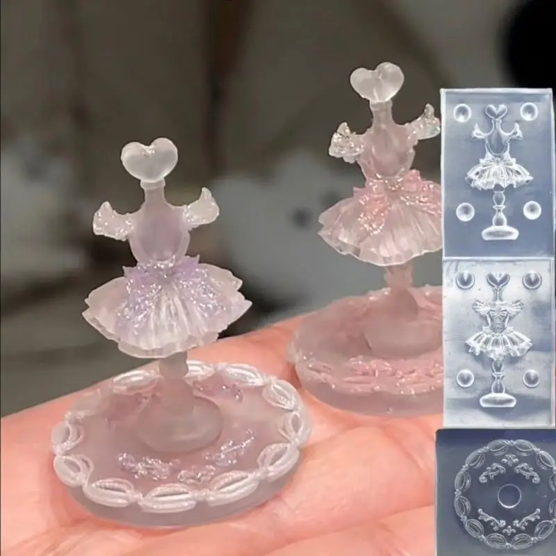Elegant Ballets Inspired 3D Art Mould Sturdy Acrylic Silicone Template Accessory for Creative Designs