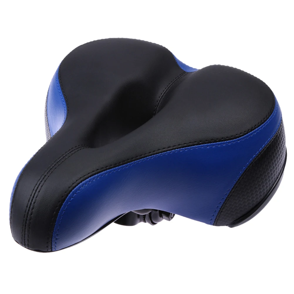 

Reflective Spring Saddle Thickened Wide Comfortable Bike Seat Cushion Hollow Core Ergonomic Pu Blue Black 25X20X9Cm