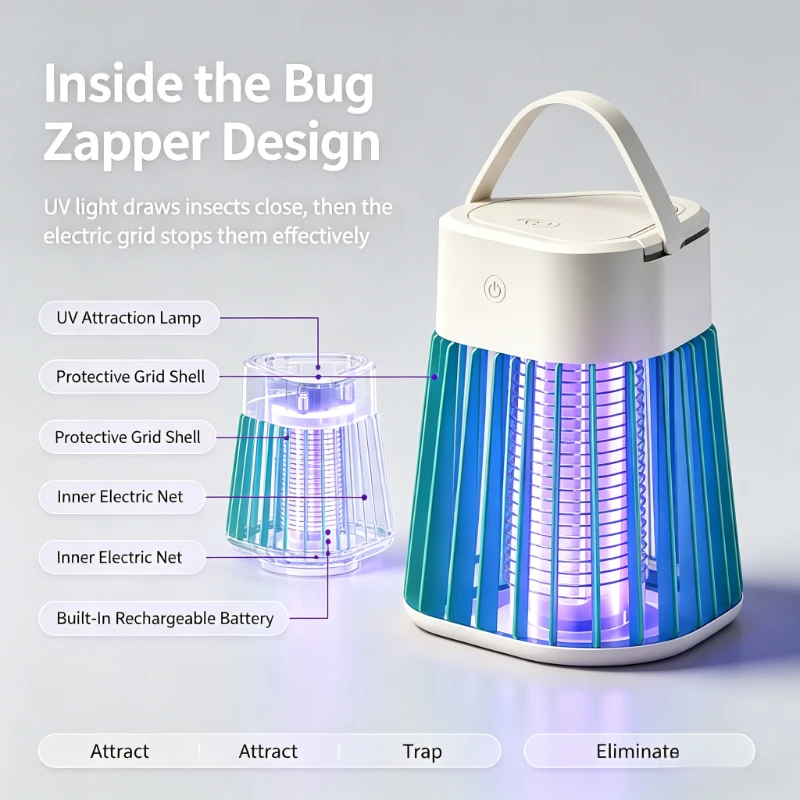 مصباح محمول لقتل البعوض يعمل ب - مراجعة Outdoor Camping Bug Zapper وسعره