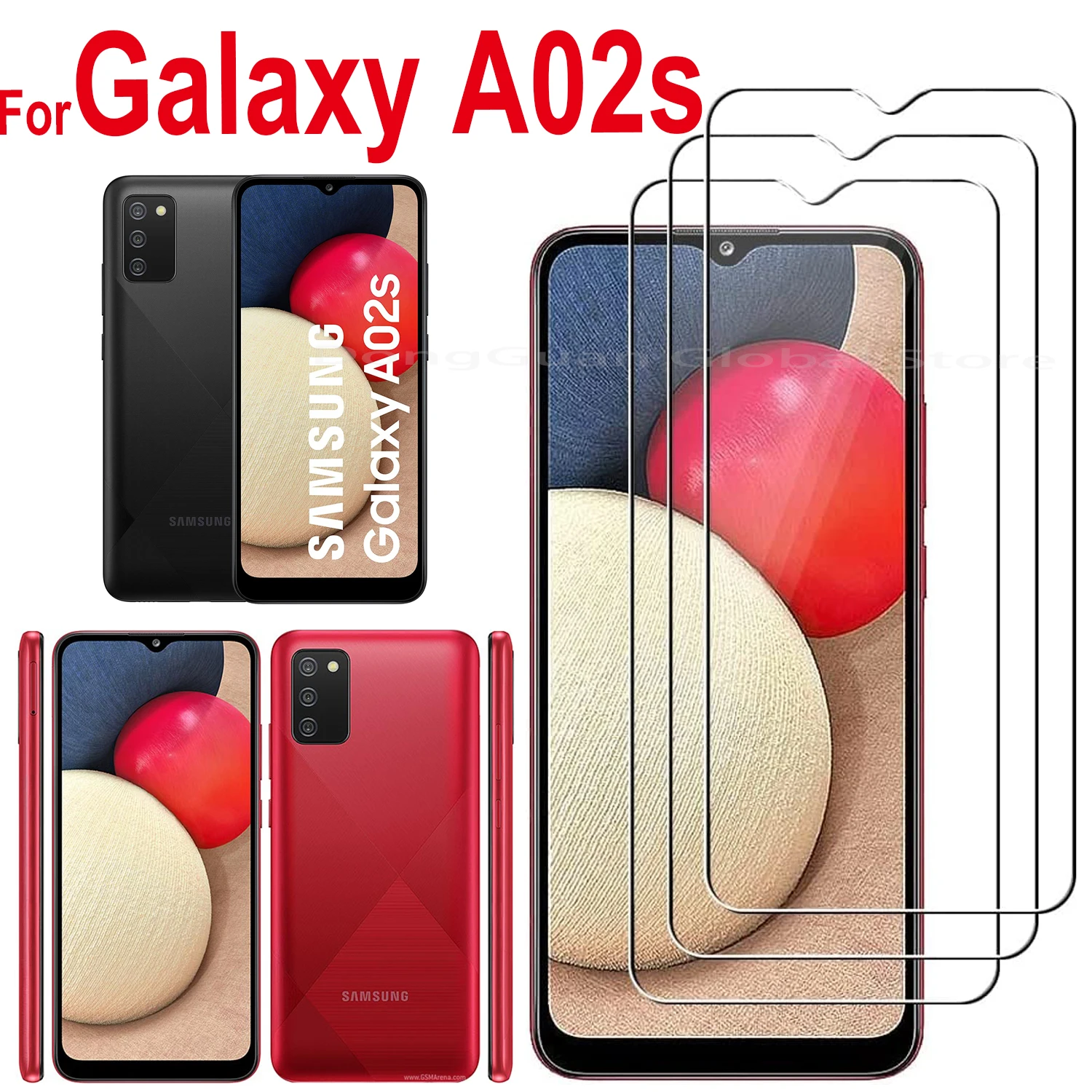 2026 New 1/2/3/4Pcs For Samsung Galaxy A02s Tempered Glass Screen Protector Glass