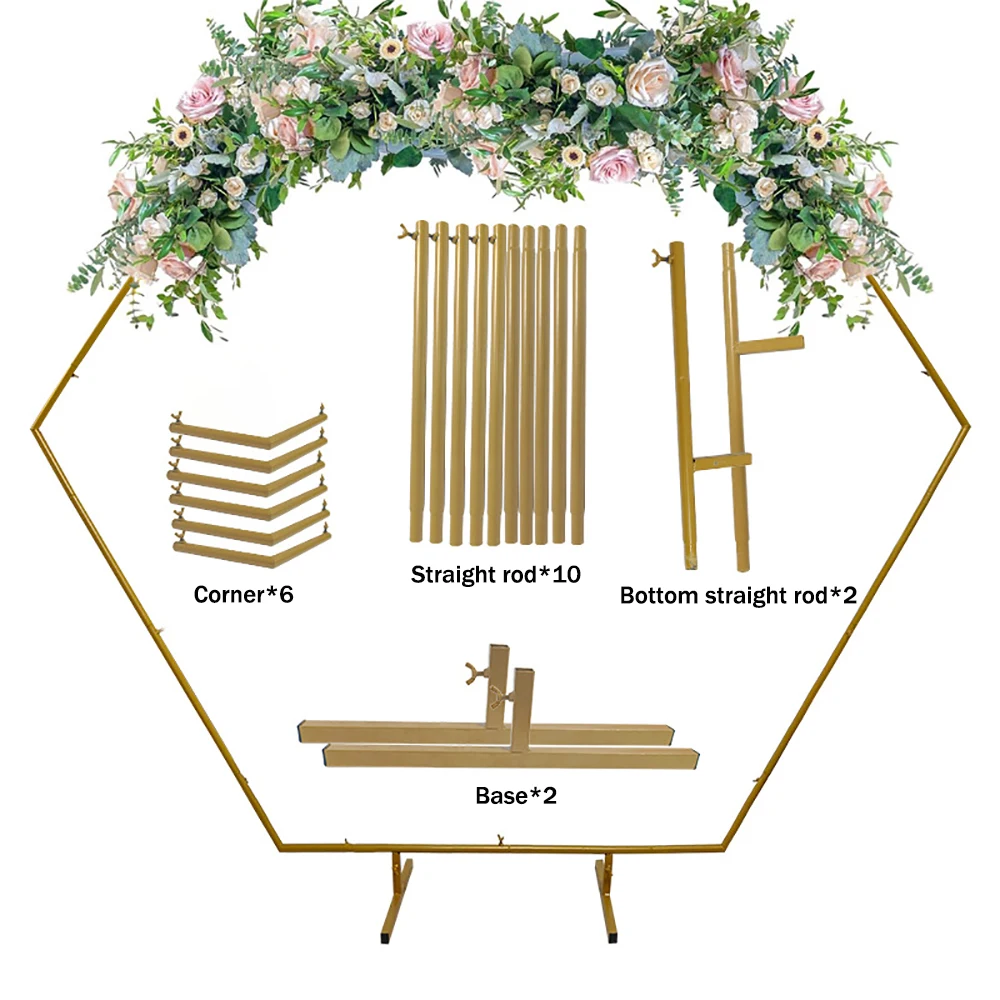 

1 шт. металлическая арка для свадьбы, большая Шестигранная железная рамка для воздушных шаров, подставка для цветов, реквизит для украшения дня рождения