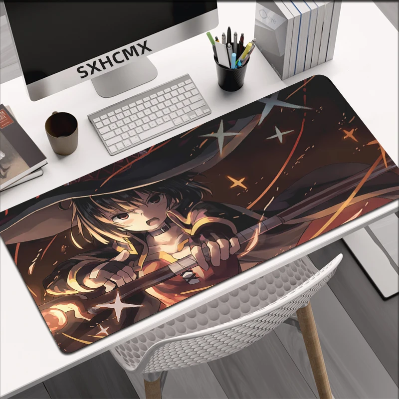 Anime KonoSuba Megumin Teclado Mousepad in Stocked Laptop Gaming Mice Mouse Pad Size for Large Edge Locking Game Keyboard Pad