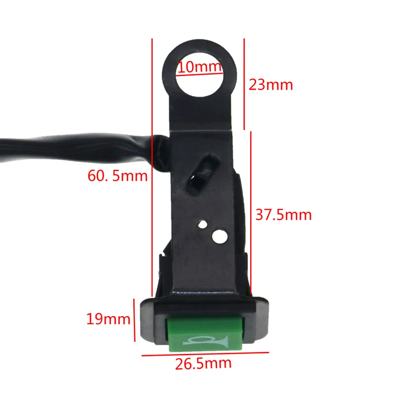 Universal Guidão Refit Horn Switch, Bicicleta Elétrica, Scooter, Dirt Bike, Motocicleta, Botão de Plástico Individual, ATV