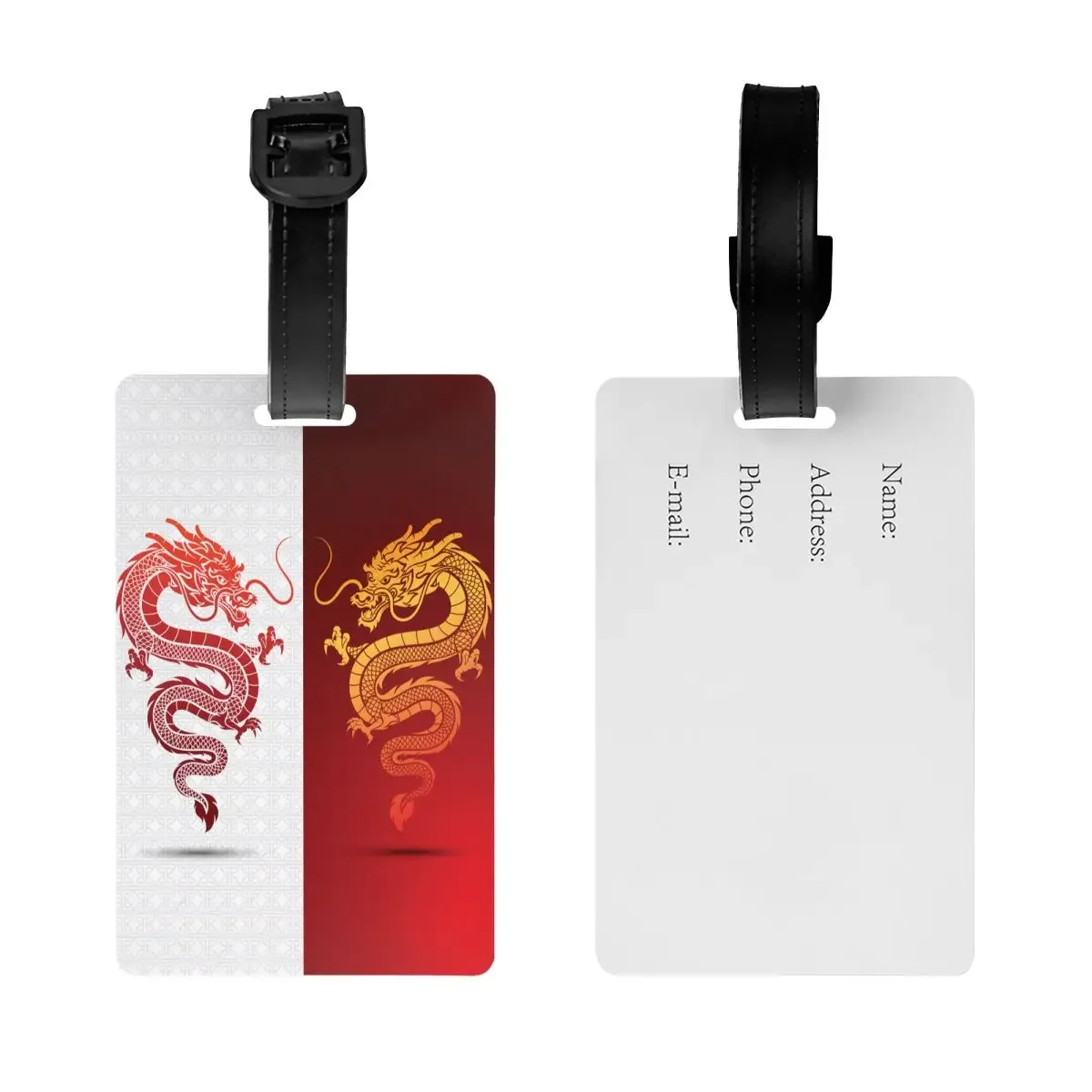 Asian Tradition Dragon Totem Luggage Tags for Suitcases Funny Mythology Baggage Tags Privacy Cover Name ID Card