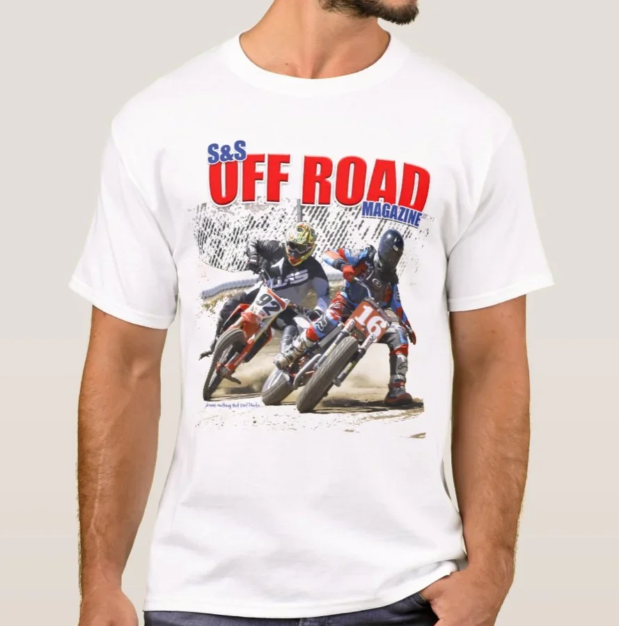 Off Road Flat Track Crosscountry Motorcycle Racers T-Shirt 100% Cotton O-Neck Short Sleeve Summer Casual Mens T-shirt Streetwear