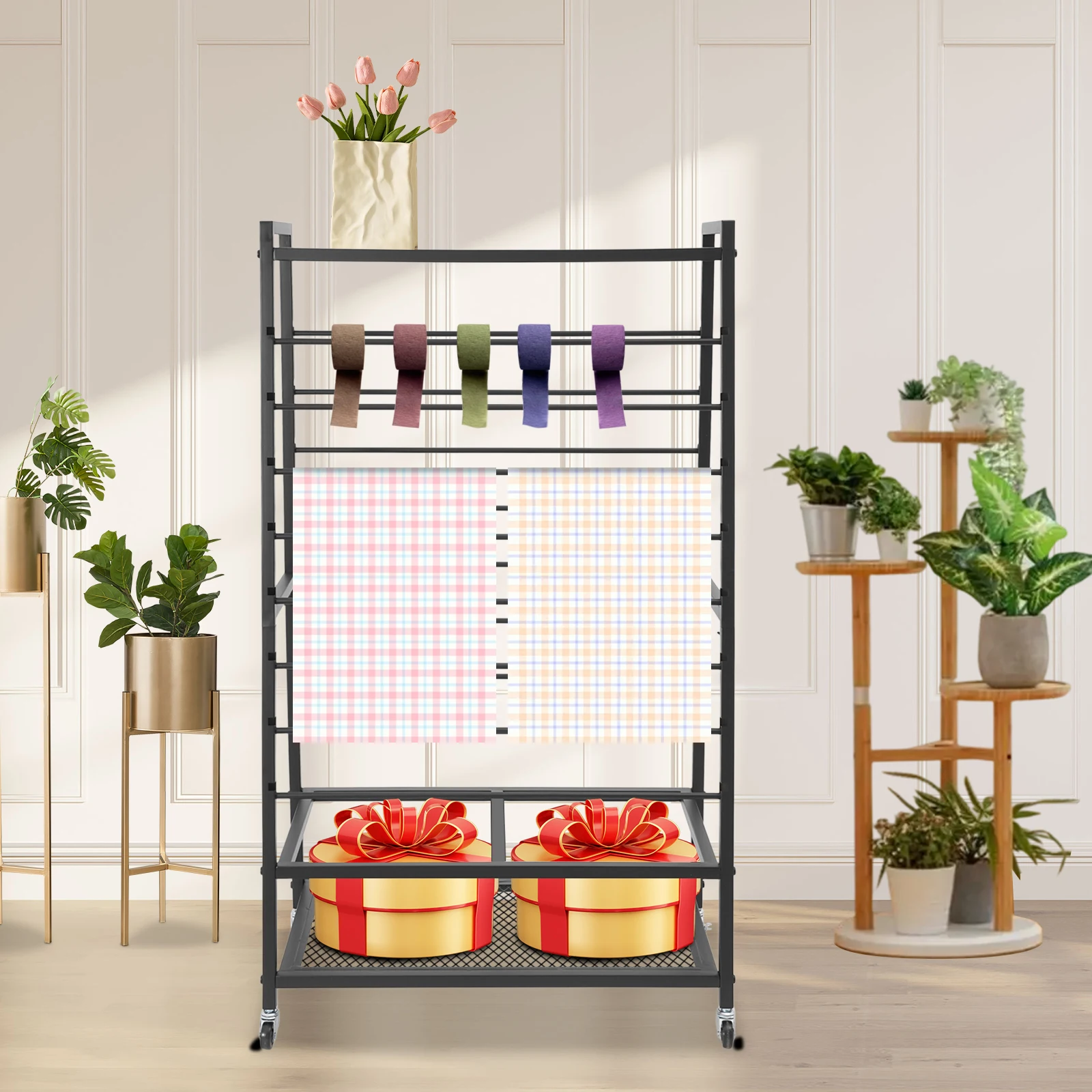 16‑Layer Ribbon Display and Storage Rack, Suitable for DIY Activities, Craft Stores, Flower Shops, Gift Shops, Studios and Other Various Places