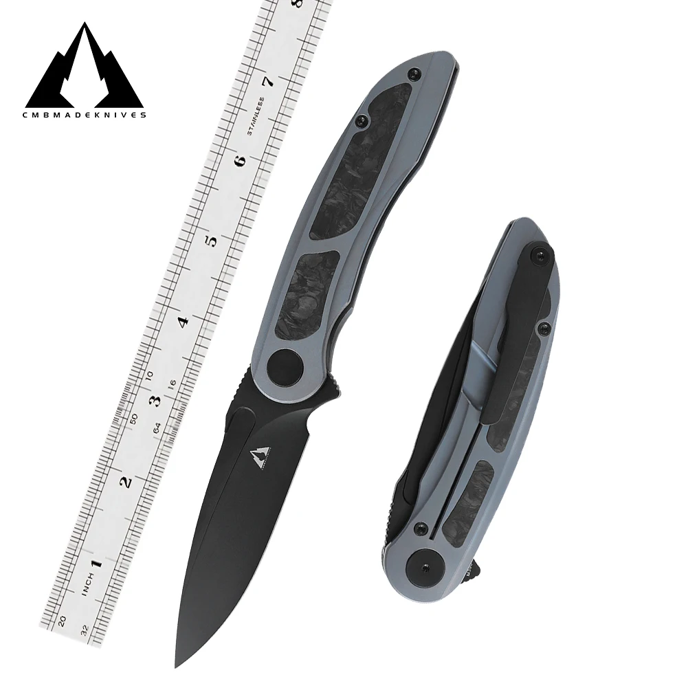 CMBMADEKNIVES Knight Titanium Handle M390 Steel Blade Pocket Folding Tactical Survival Camping Outdoors Knife EDC CMB-07