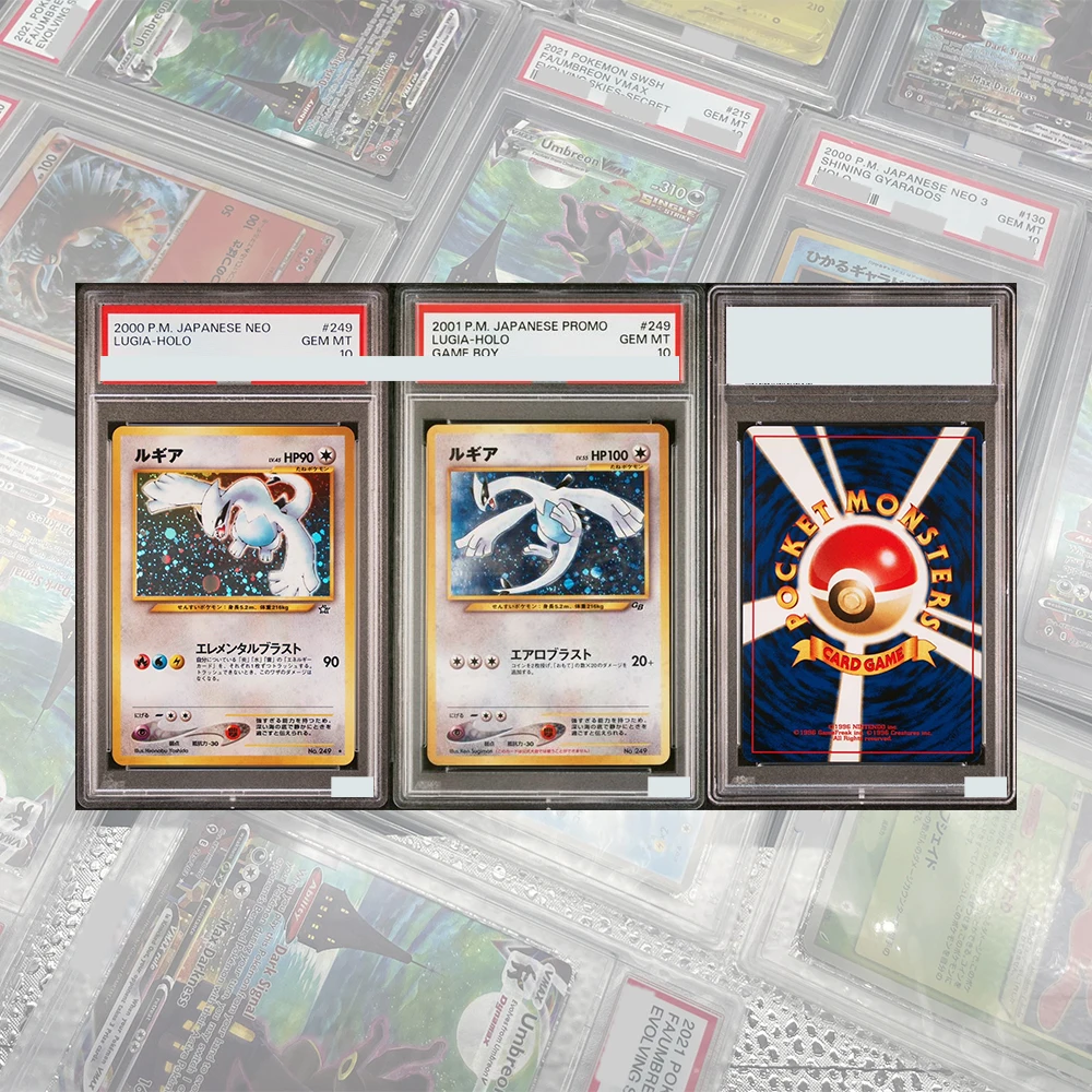 Cartão de Coleção Graduado PTCG DIY Proxy 2000 Japonês NEO Lugia-Holo # 249 GEM MT 10 Cartões com Etiqueta Holográfica Brinquedo para Crianças