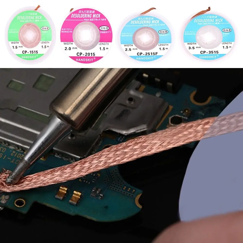 

1.5/2.0/2.5/3.0/3.5mm Remove Tool Welding Copper Solde Wire Tin Solder Removal Soldering Wick Desoldering Braid Tape