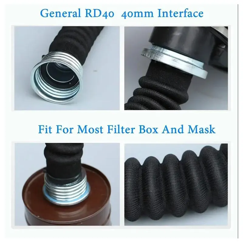 RD40 R40 40mm Interface  0.5M Long Tube Connection Air Flow Pipe Tube For Gas Mask Respirator Blower Equipment Work Protection