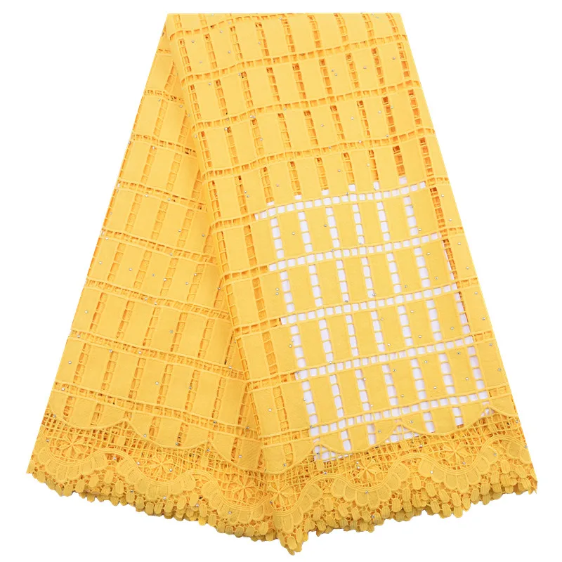 

Yellow Nigerian Water Soluble Lace Guipure Cord Lace Fabric African Sew For Women Wedding Party Dress Clearance Sale,2.5yard2066