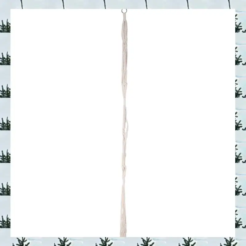 

ABLG 4X Macrame Double Plant Hanger Indoor Outdoor 2 Tier Hanging Planter Cotton Rope 4 Legs 67 Inch