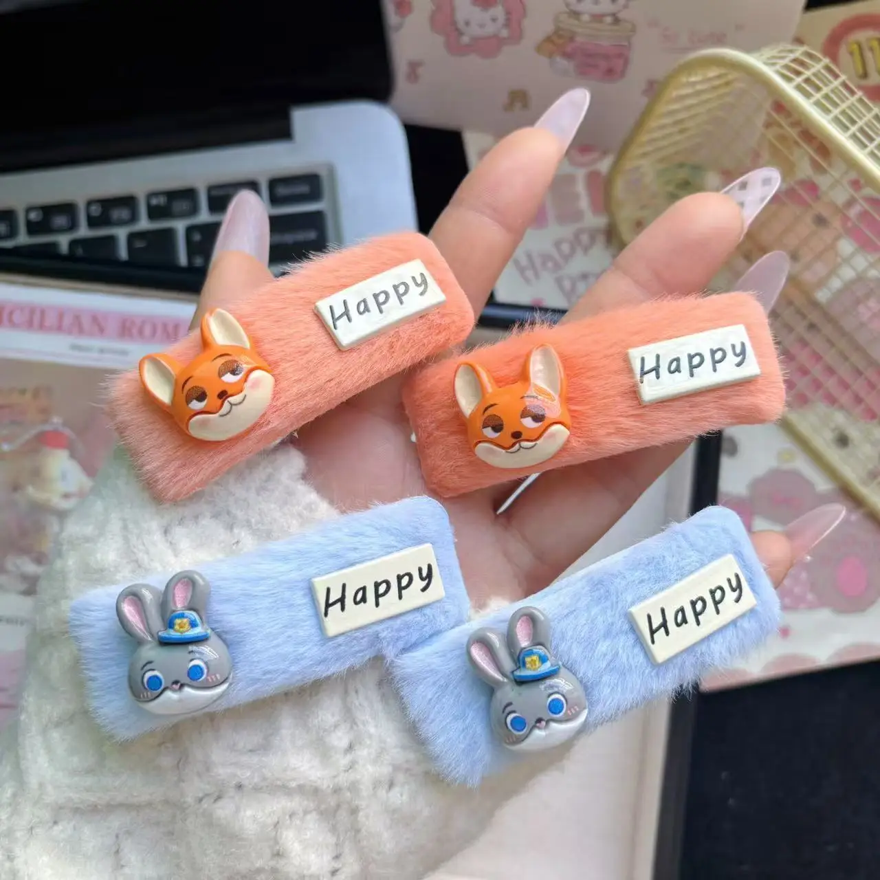 10 قطعة جديد لـ Zootopia2 مقاطع الشعر والاكسسوارات دبابيس الشعر للأطفال للعصابات والشعر القصير BB مقاطع وبطاقات الشعر Kawaii Christmas