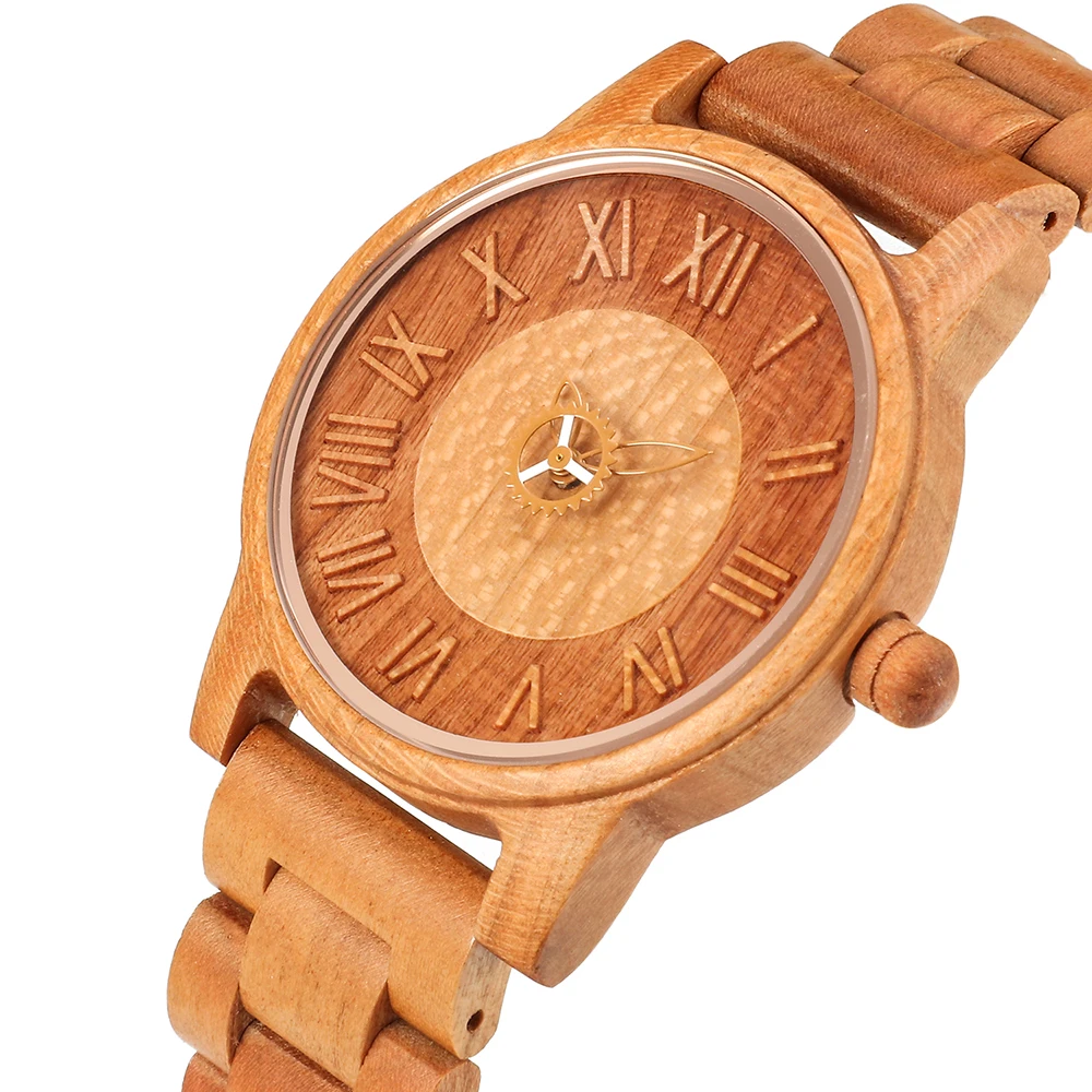 Relojes de pulsera de madera Vintage para hombre y mujer, reloj con correa de madera de lujo, relojes de madera de cuarzo clásicos a la moda, novedad de 2026