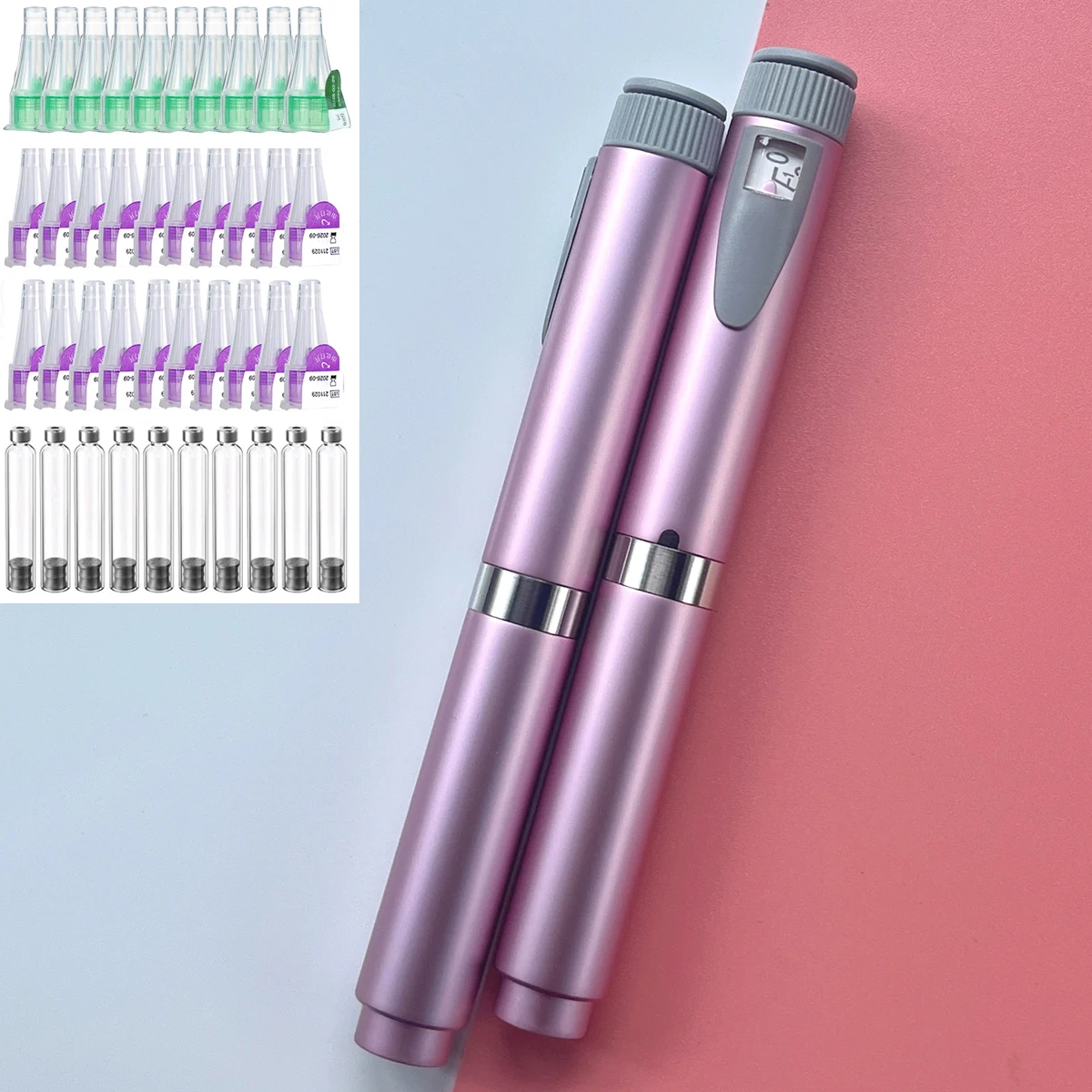 

Pink Medical Insulin Magic Pen 3ml Empty Cassette Bottle for Lilly Insulin Cartridges Injection Insulin Pen Tip 4mm 6mm 8mm Kit