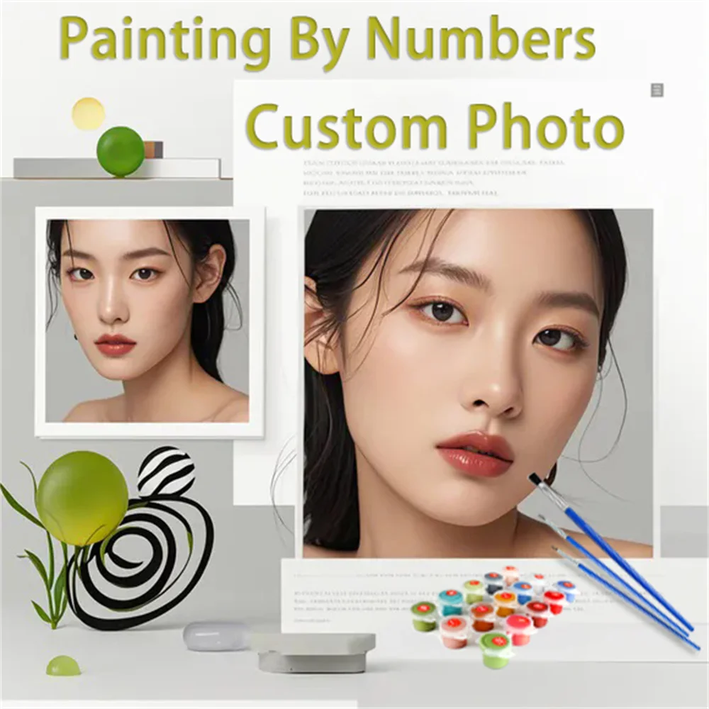 

HUACAN 24-цветная фотография на заказ для взрослых, краска по номерам, индивидуальные фотографии семьи и родителей, украшение для дома, современное